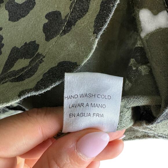 Ellison NWT Sage Green Leopard Longline Oversized Utility Lightweight Jacket - Picture 14 of 14